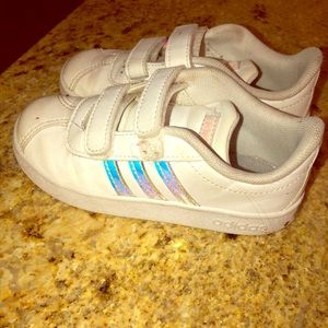 Adidas  worn for cheer, tiny stain on upper right